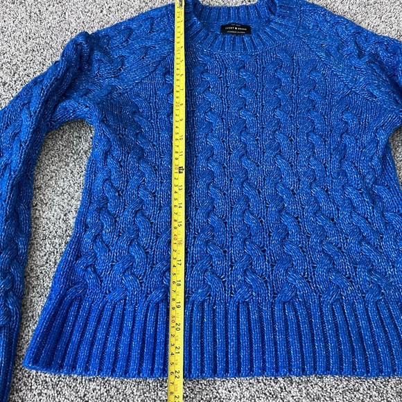 Lucky Brand Quinn Cable Pullover Sweater in Princess Blue, Medium - Retail $99 - Picture 7 of 10
